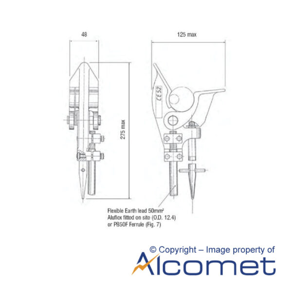 CE52/A Line End Earth Clamp | Alcomet